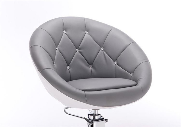 FOTEL HR8516H  SZARO-BIAŁY