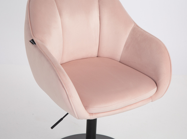 HOKER HR2055N PUDROWY RÓŻ WELUR CZARNA PODSTAWA