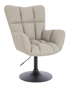 HOKER HR650N ECRU EKOSKÓRA PREMIUM SOFT CZARNA PODSTAWA