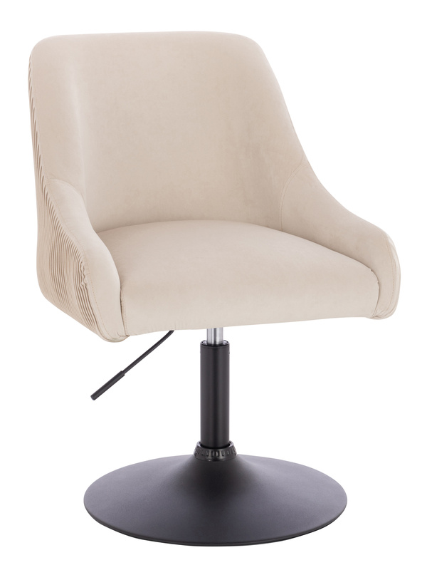 FOTEL HR920N KREMOWY WELUR CZARNA PODSTAWA