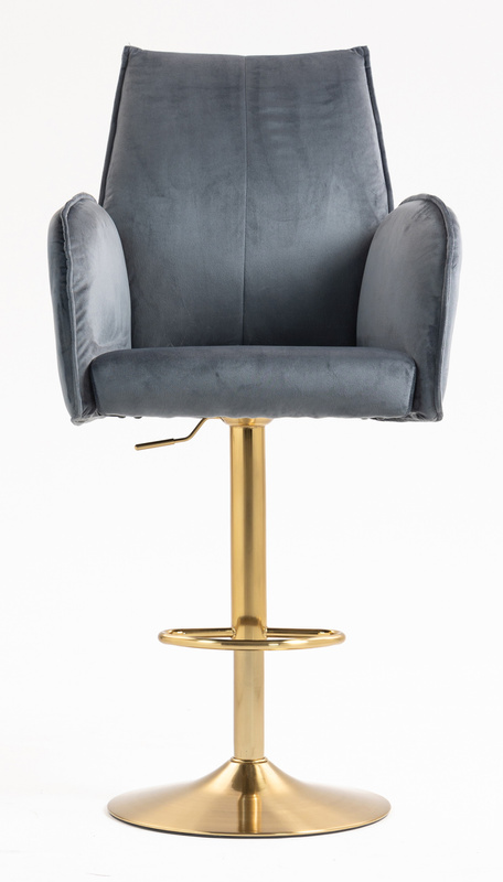 FOTEL HR280W GRAFITOWY WELUR ZŁOTA PODSTAWA