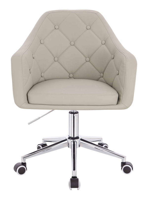 HOKER HR831K ECRU EKOSKÓRA PREMIUM SOFT CHROMOWANA PODSTAWA