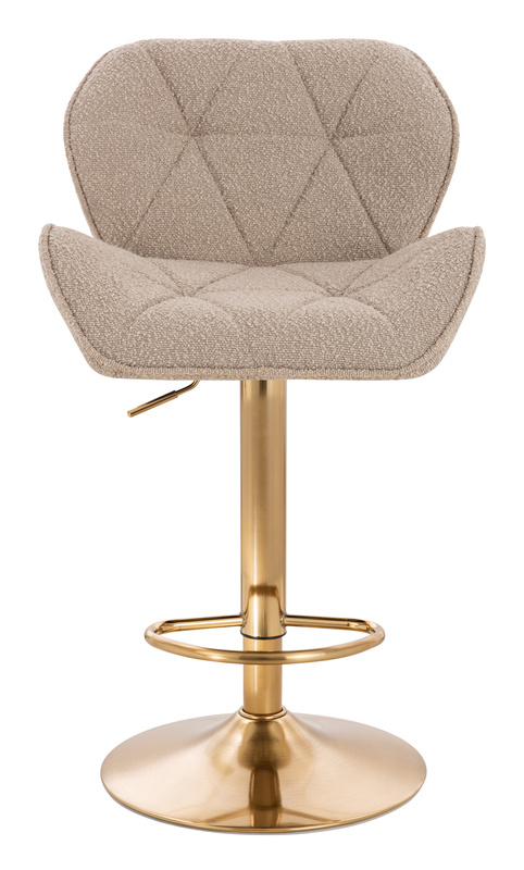 FOTEL HR111W LATTE BARANEK ZŁOTA PODSTAWA