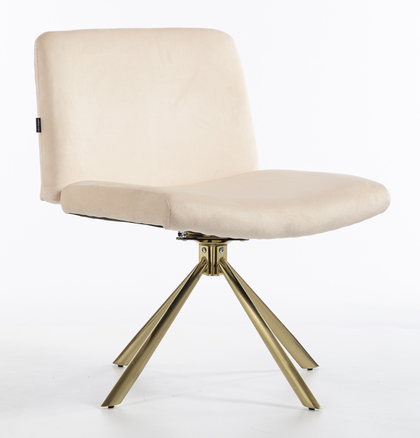 HOKER HR150 PAJĄK KREMOWY WELUR  ZŁOTA PODSTAWA