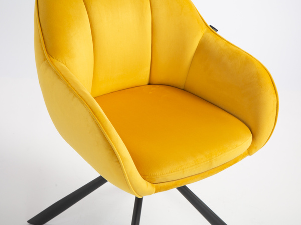 HOKER HR2055 ŻÓŁTY WELUR CZARNY PAJĄK