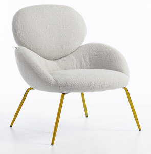 FOTEL HR2045 SZARY BARANEK ZŁOTA PODSTAWA